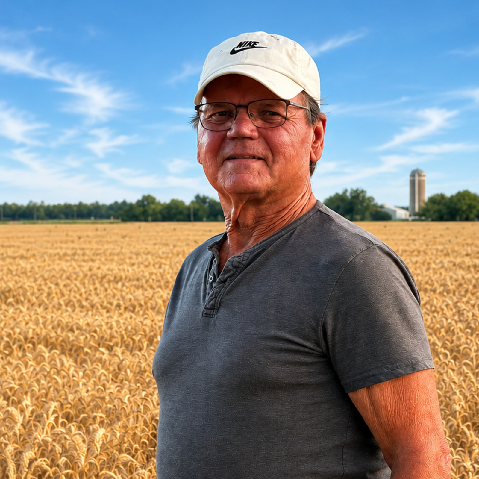 Keith Becker standing in a McPherson County field
